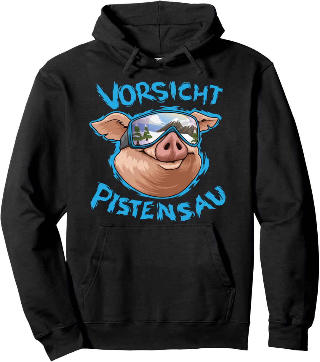 Après-Ski Outfit "Vorsicht Pistensau" Skiurlaub Party Crew Pullover Hoodie
