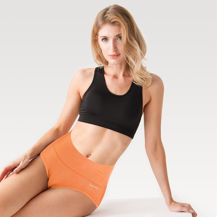 QINCAO Unterhosen Damen, 6er Pack Hohe Taille Slips Baumwolle Unterwäsche, Stretch Atmungsaktiv Pant
