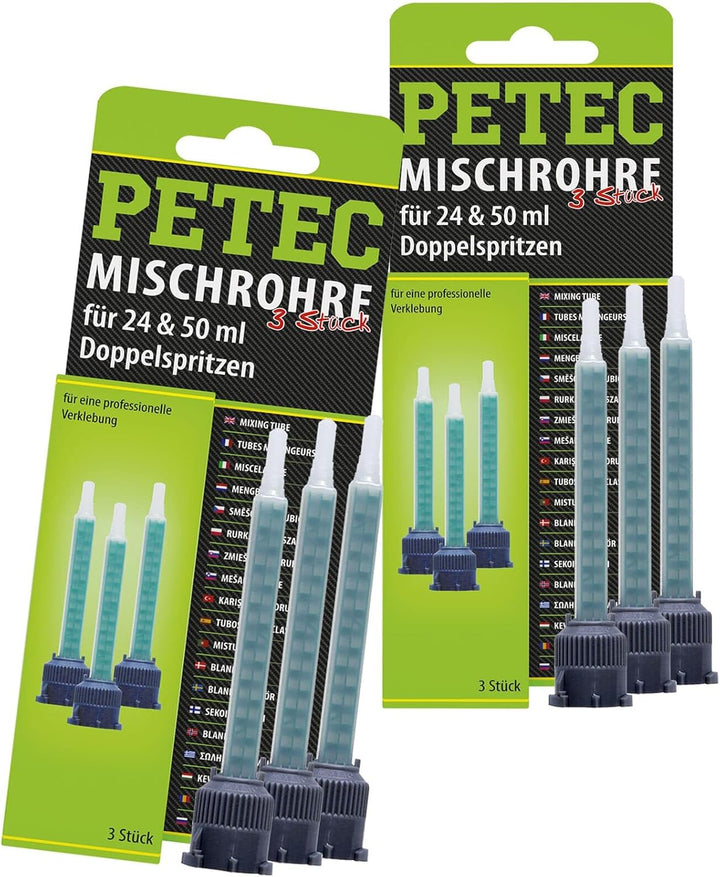 BandelOne enthält 2x3er Pack PETEC Mischrohr Statikmischrohr Fuer 24 & 50 ML Spritze Doppelspritze