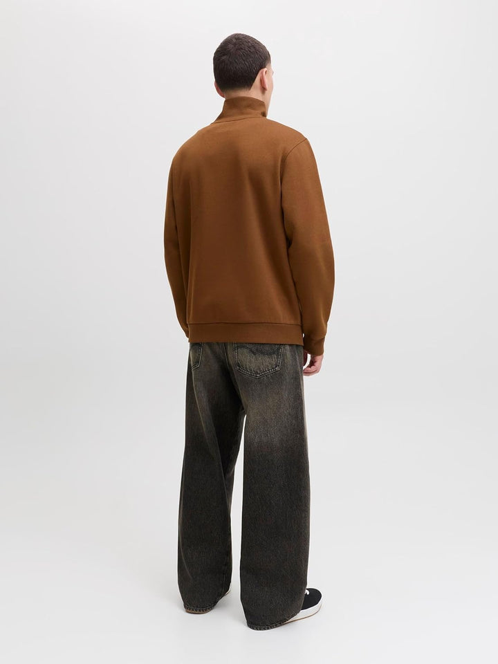 JACK & JONES Male Strickjacke mit Viertelreissverschluss Einfarbig Strickjacke mit Viertelreissversc