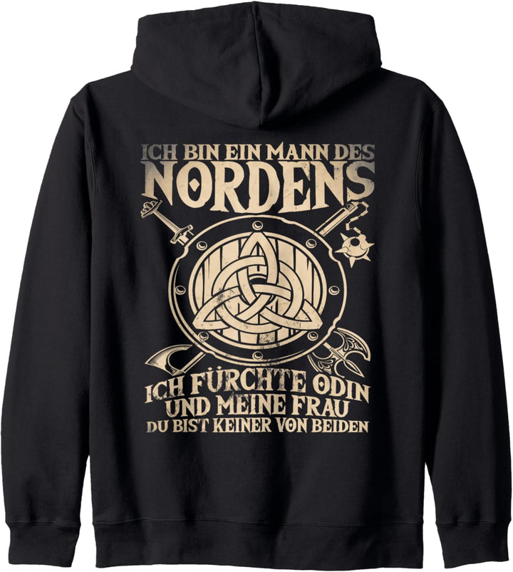 Wikinger Sprüche "Ich Bin Ein Mann Des Nordens" Nordmänner Kapuzenjacke