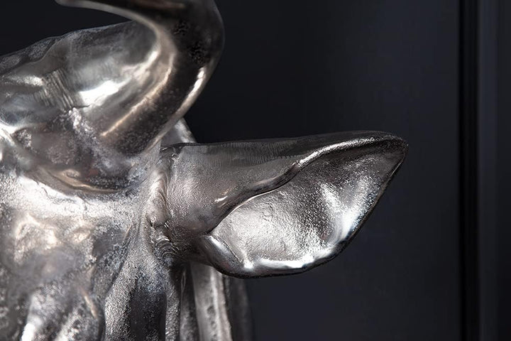 Invicta Interior Extravagante Stierkopf Wanddekoration TORERO 65cm Silber Deko Schädel aus Aluminium