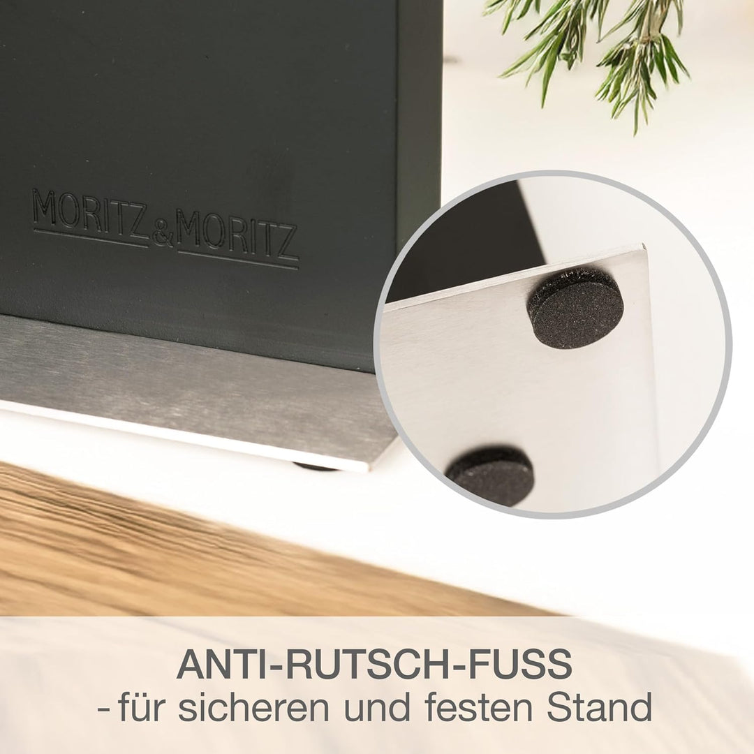 Moritz & Moritz Magnet Messerblock schwarz - Messerhalter Magnetisch mit starkem Halt - stabiler Kni
