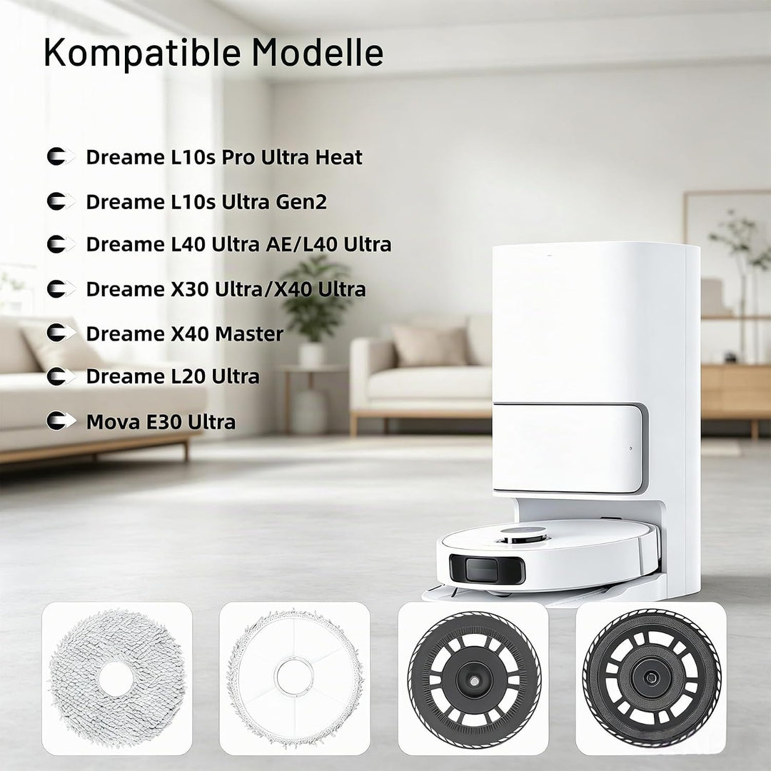 HIYOUNG Wischtücher mit Ersatzhalterung Zubehör für Dreame L10s Pro Ultra Heat/L10s Ultra Gen2/L10s