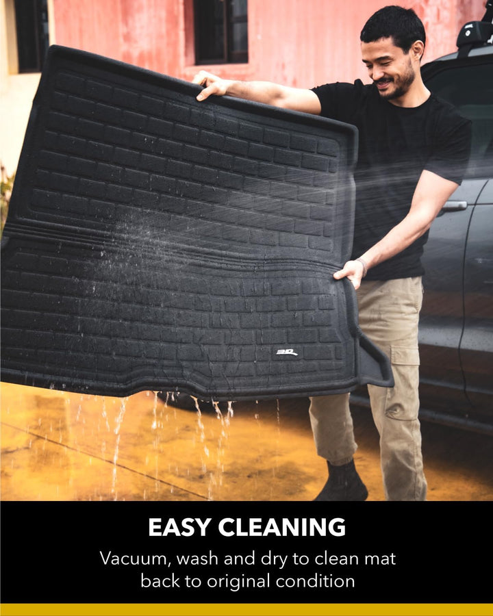 3D MAXpider Custom Fit Cargo Liner für Tesla Model X 2022 hinter der 2. Reihe Kreuz Fold Kagu Black