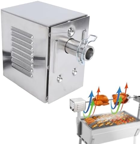 Fockety Grill-Rotisserie-Motor, 45 W, Edelstahl, Universeller Elektrischer Rotisserie-Spiessmotor, 2