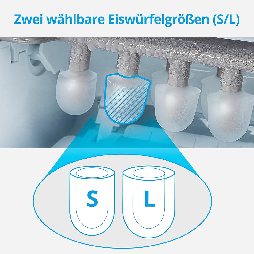 MEDION Eiswürfelmaschine (Eiswürfelbereiter, 2,2 Liter Wassertank, kurze Produktionsdauer 6-12 Minut