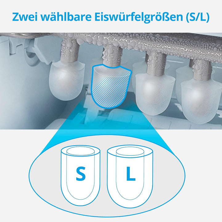 MEDION Eiswürfelmaschine (Eiswürfelbereiter, 2,2 Liter Wassertank, kurze Produktionsdauer 6-12 Minut