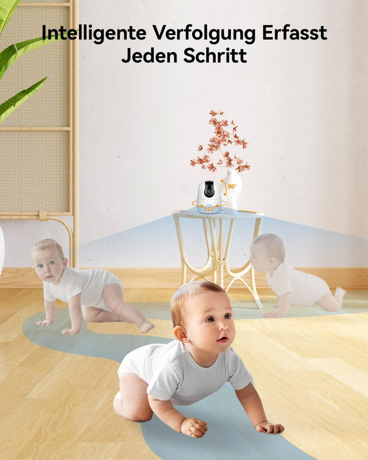Imou 2K Überwachungskamera Innen, WLAN Kamera Überwachung Innen 360 Grad für Hausstier,Babyphone, mi