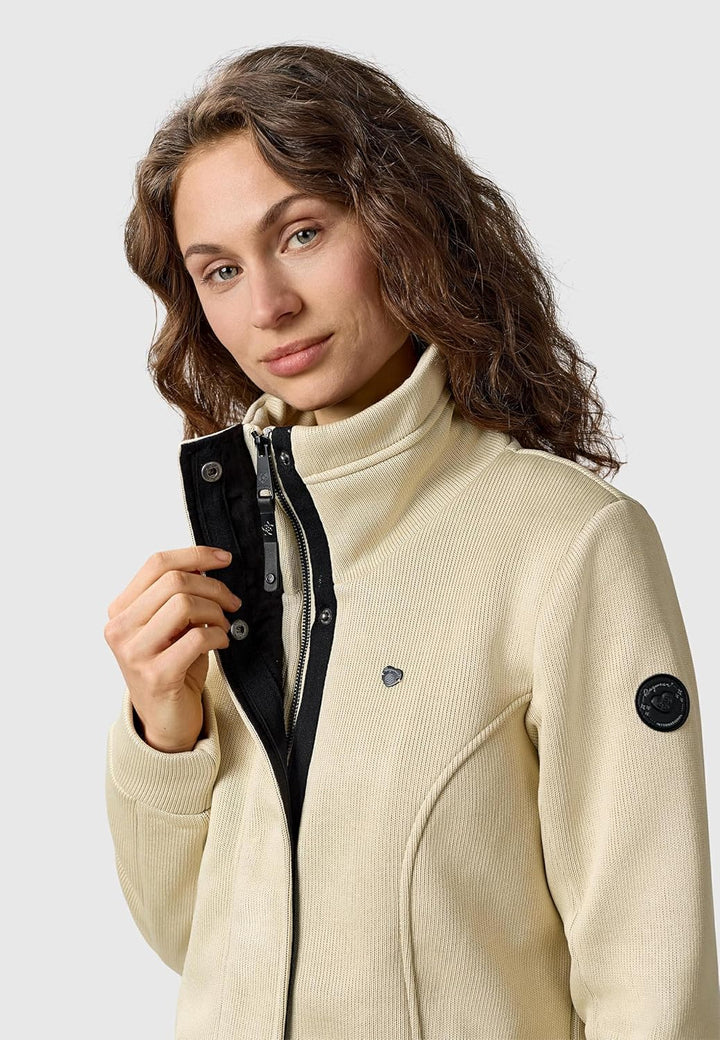 Ragwear Damen Leichter Sweat-Übergangsmantel lang windabweisendl mit hohem Kragen Letrice Bonded XS-