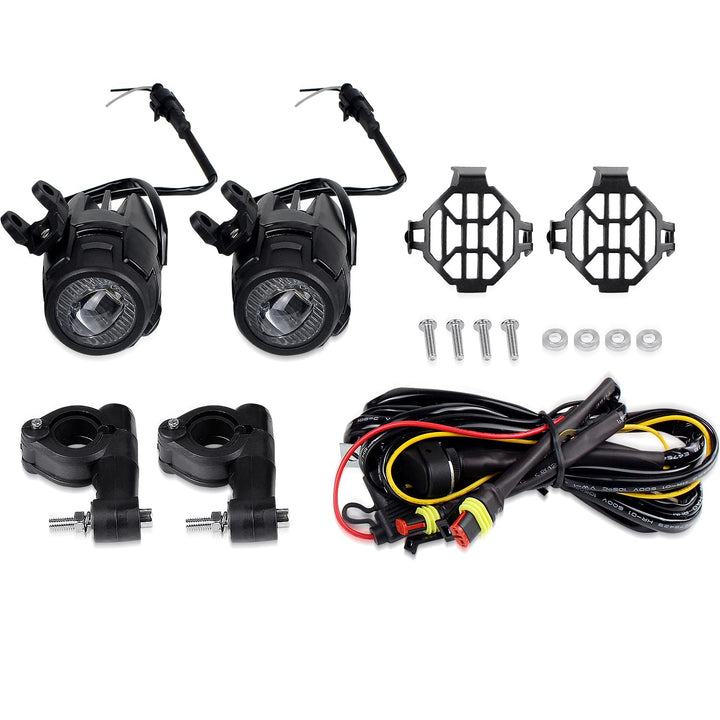 CPOWACE LED Nebelscheinwerfer Zusatzscheinwerfer + Kabelbaum + Schutzhülle für Motorrad R1200gs,with