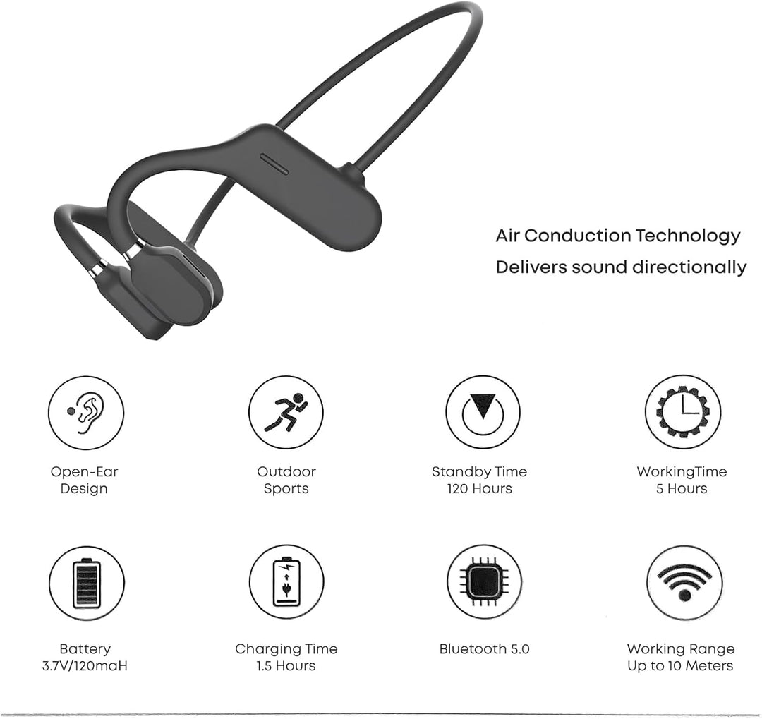 Queen.Y Knochenleitung Kopfhörer Bluetooth Offenes Ohr Drahtlose HiFi-Stereo-Kopfhörer mit Mikrofon