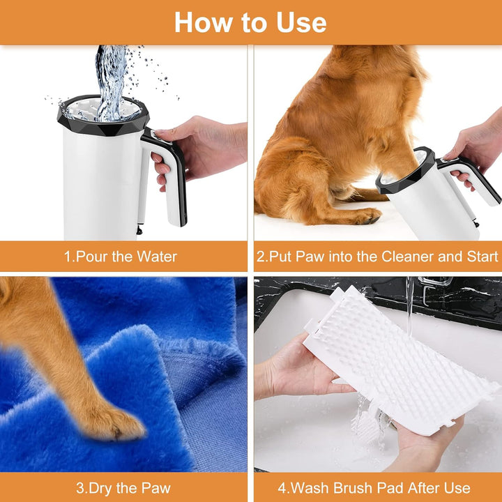 MYPIN Aufladbarer automatischer Pfotenreiniger für Hunde, 2 in 1 Haustierpfotenreiniger mit weicher