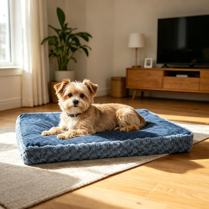 EMPSIGN Stilvolle Hundebett-Matte, Wendematratze (kühl und warm), wasserdichtes Futter, abnehmbarer,
