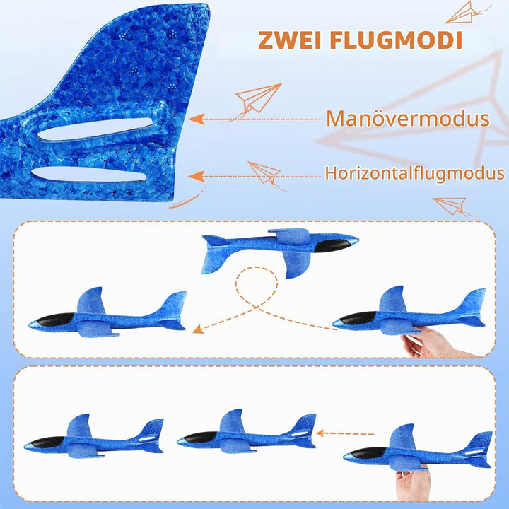 VCOSTORE Styroporflieger Wurfgleiter Kinder - 4 Stück Flugzeug Spielzeug Styropor Segelflieger Gross