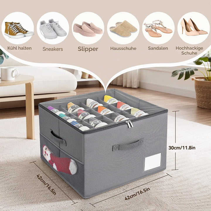 Schuhorganizer Platzsparend, Passt 16 Paare, Schuh Organizer für Schrank Durchsichtigem Deckel, Gros