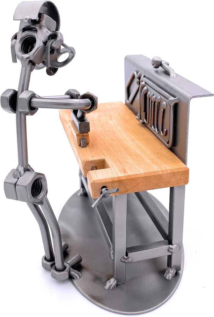 STEEMO Schraubenmännchen Tischler Handwerker Geschenk Metall-Deko 18x14x18 cm