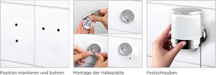 EMCO Round Handtuchhalter ohne Bohren zweiarmig zur Wandmontage I starre Handtuchstange aus Metall I