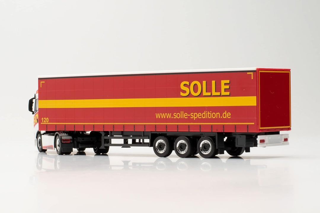 Herpa LKW Modell Iveco S-Way Gardinenplanen-Sattelzug „Solle“, originalgetreu im Massstab 1:87, Mode
