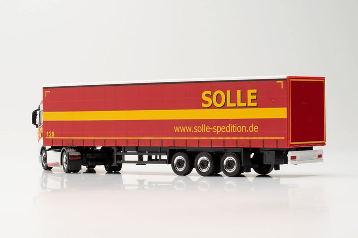 Herpa LKW Modell Iveco S-Way Gardinenplanen-Sattelzug „Solle“, originalgetreu im Massstab 1:87, Mode