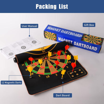 Magnetisch Dartscheibe Kinder mit 12 Sicheren Darts，Doppelseitige Dartboard Geschenke für Kinder 4 5
