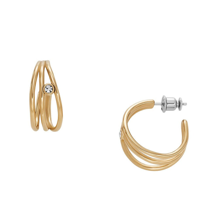 Skagen Damenohrringe, Edelstahl-Ohrstecker 2T Silber/gold, 2T Silber/gold