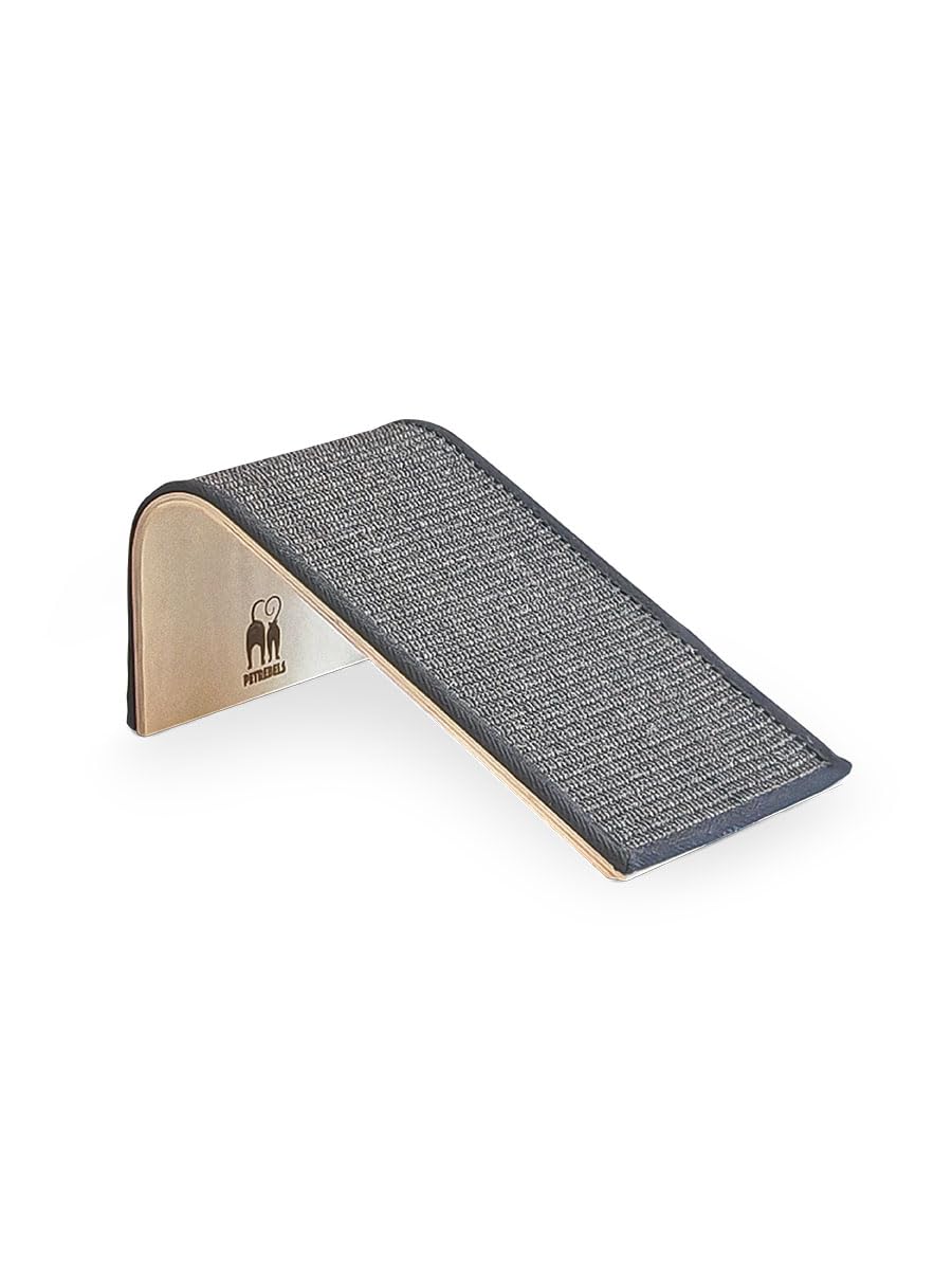 Petrebels Katzen Kratzbrett Archie 38, Kratzbretter aus Holz mit Sisalmatte, Design Kratzteppich für
