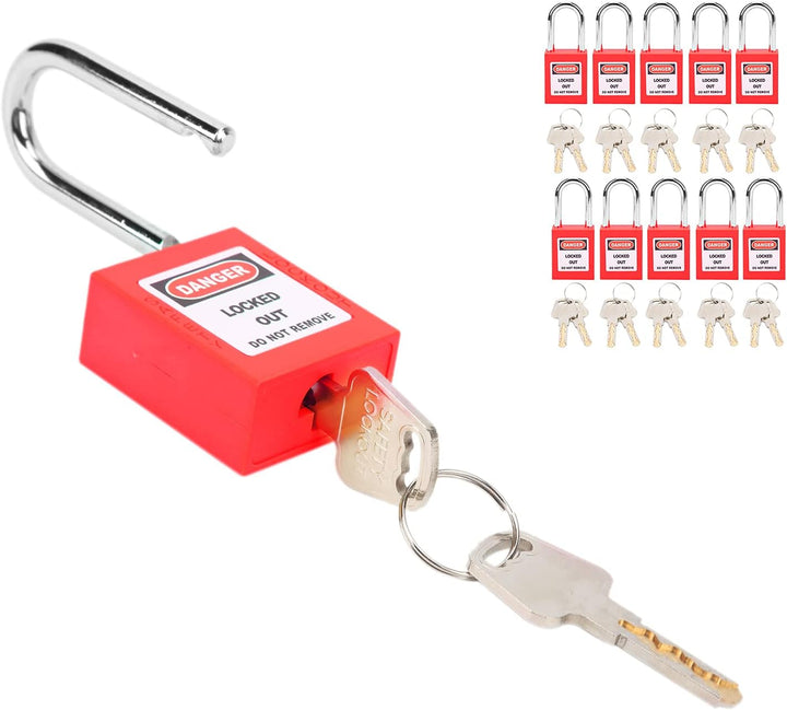Lockout-Schloss, 38 Mm Rutschfestes, Korrosionsbeständiges Vorhängeschloss, mit 2 Schlüsseln Pro Sch