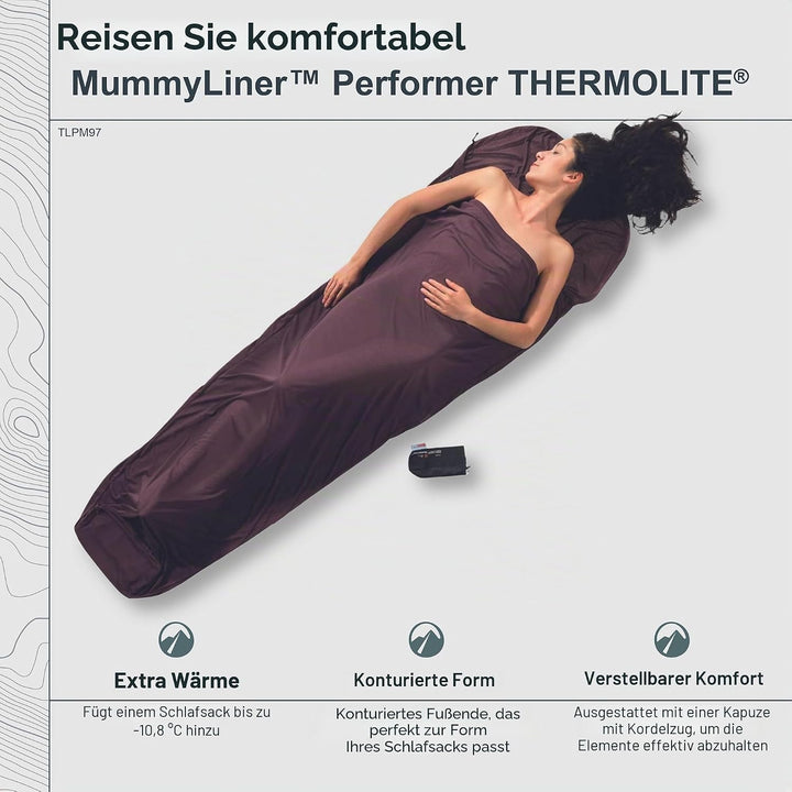 Cocoon Thermoschlafsack Mummy Liner - Thermolite Performer glow brown Einheitsgrösse, glow brown Ein