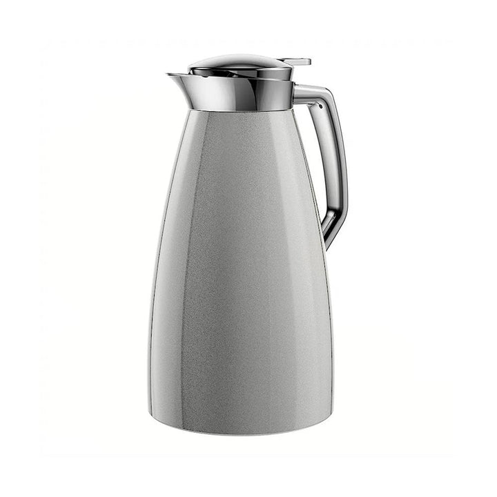 Emsa F4140100 Plaza Isolierkanne | 1 Liter | Aroma Diamond | Quick-Tip-Verschluss | silber, XL, Silb