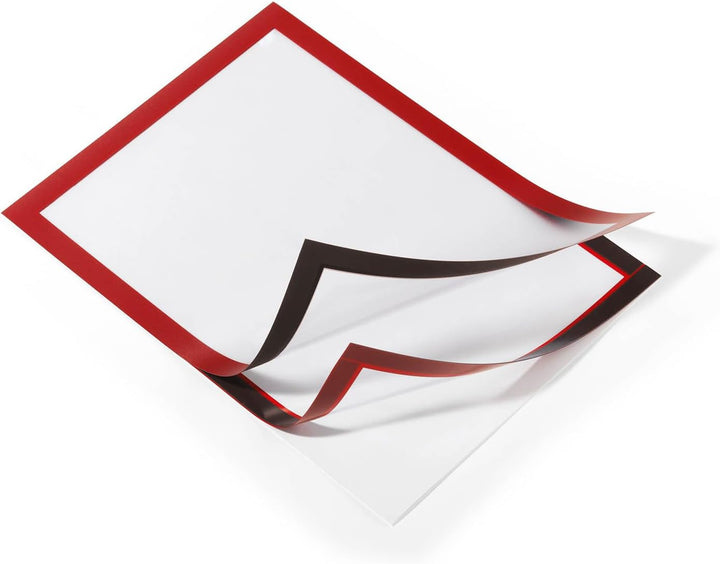 Durable Info-Rahmen Duraframe (A3, selbstklebend mit Magnetverschluss) 2 Stück, rot, 487303 DIN A3 r