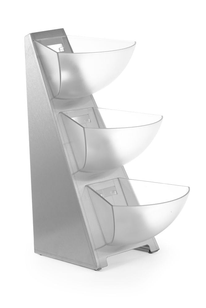 HENDI Multifunktions Buffet Ständer, 3 x 1-Liter Schalen, für z.B. Milchtaps, Zucker, Teebeutel, Ede