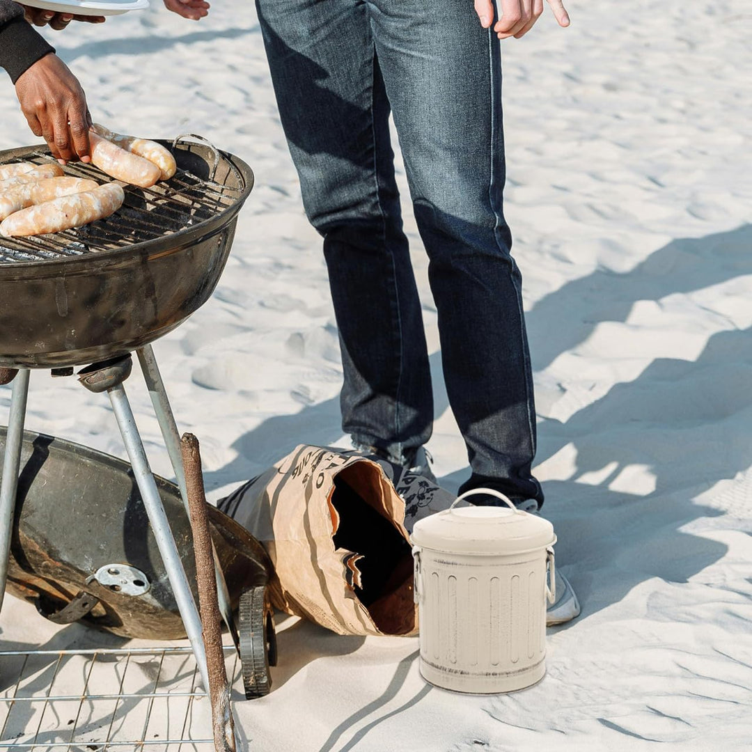 DOITOOL Ascheeimer Mit Deckel Metalleimer Aufbewahrungseimer Kaminofen Zubehör Für Heisse Glut Und A