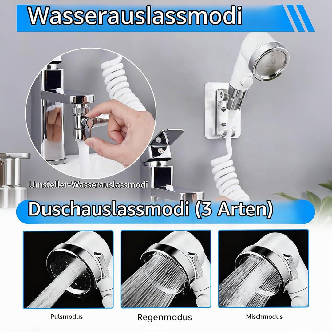 Handbrause für Waschbecken, Waschbeckenbrause mit Schlauch, Haarwäsche Handbrause Wasserhahn, Duschk