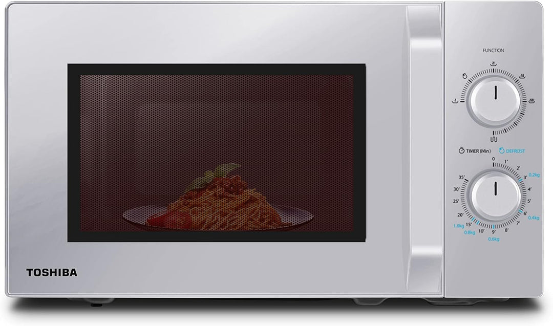 Toshiba MW2-MG20PF(SL) Mikrowellenherd mit knuspriger Grill- & Kombigarfunktion, 5 Leistungsstufen,