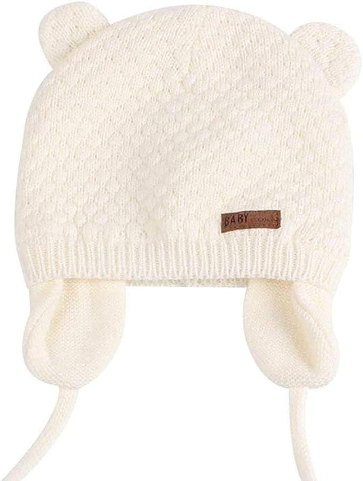 DRESHOW Unisex Baby Mütze Süsser Bär Kleinkind Earflap Beanie Warm für Herbst Wintermütze Grey &amp; Whi