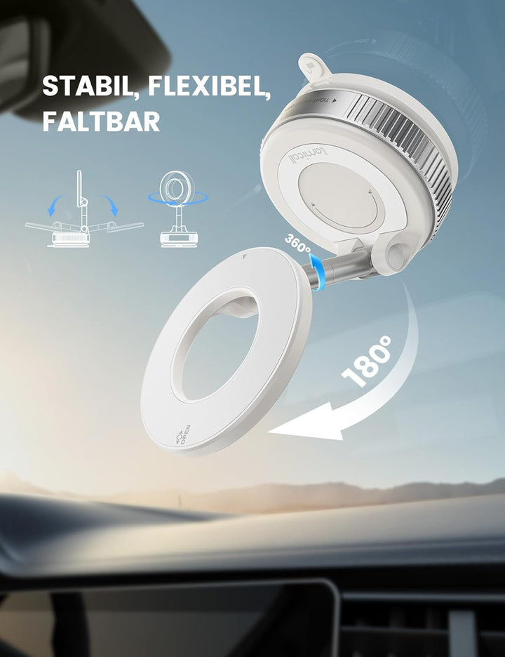 Lamicall Magnetische Handyhalterung Auto für Magsafe Autohalterung - [Vakuum Saugnapf & 24X Magnet]