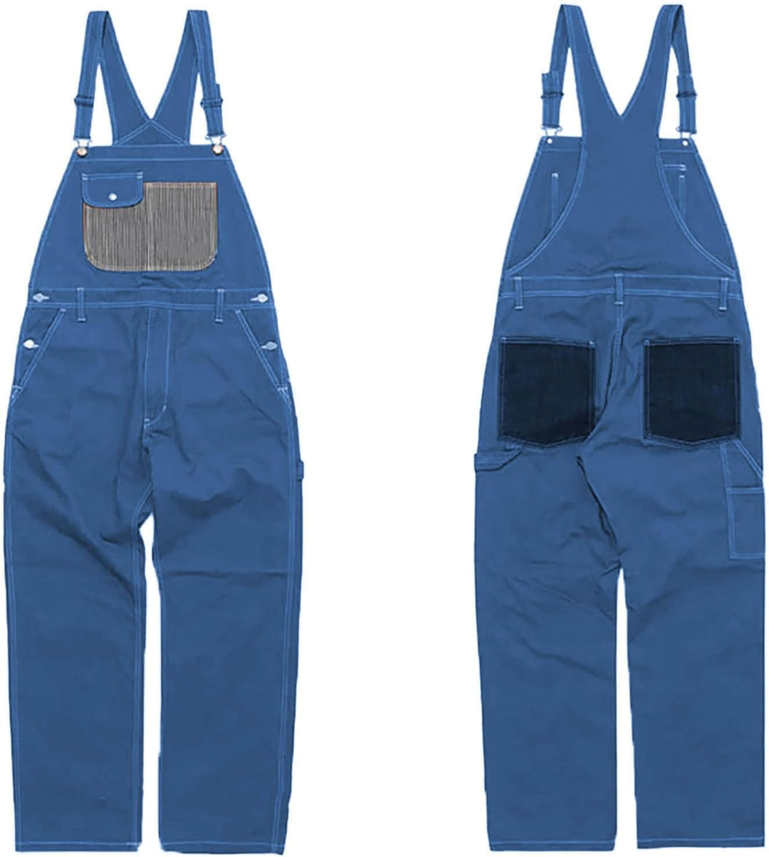 Herren Denim Latzhose Overalls Jeanshose Männer Cargo Jeans Retro Jumpsuit Arbeitshose Blau Arbeitsl
