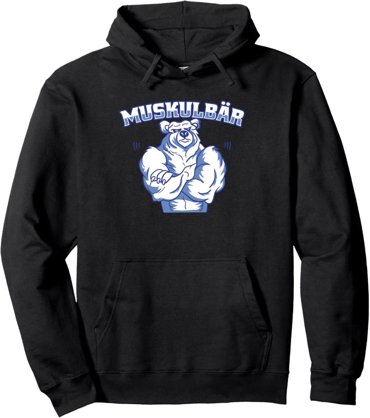 Muskulbär Kraftsport Gym lustiges Bodybuilding Pullover Hoodie