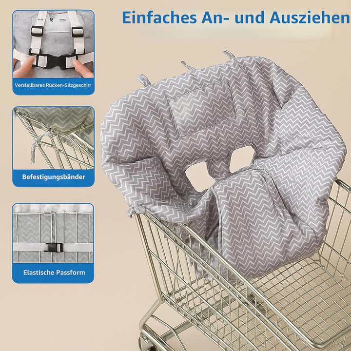 Playground® Sitzkissen für Babys – Bequemer und Weicher Einkaufstrolley-Sitzbezug – Tragbar, Maschin