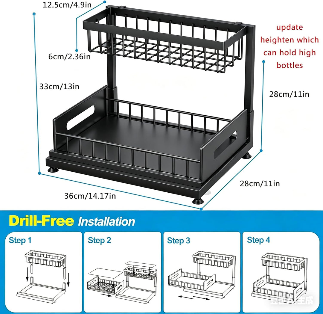 Küchen organizer, Metall Spülschrank organizer, Unterschrank Organizer, Herausgleiten Ausziehbares P
