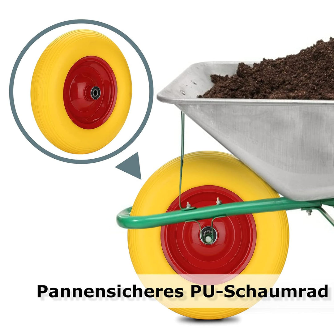 Gimisgu Schubkarrenrad 4.80 4.00-8 Vollgummi mit Achse Schiebkarrenrad Luftrad Ersatzrad Gummirad Pa