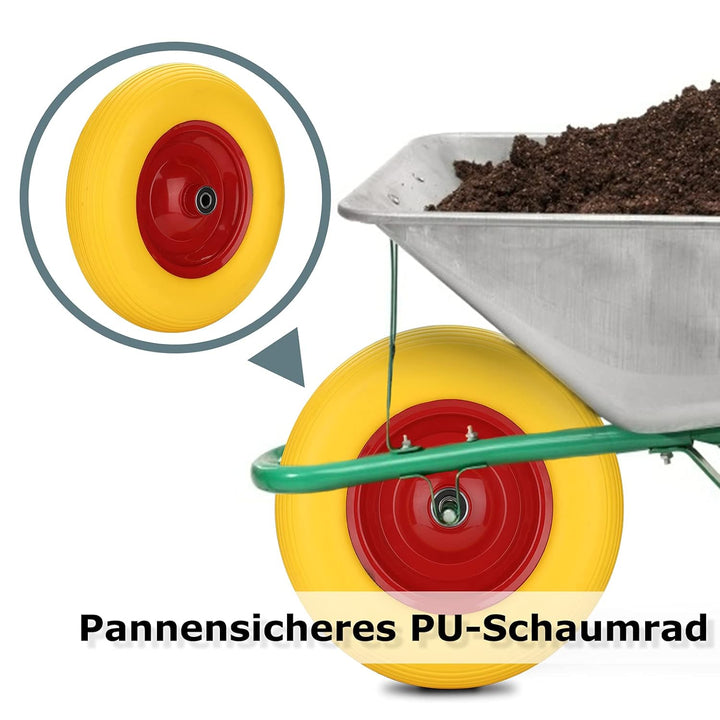 Gimisgu Schubkarrenrad 4.80 4.00-8 Vollgummi mit Achse Schiebkarrenrad Luftrad Ersatzrad Gummirad Pa