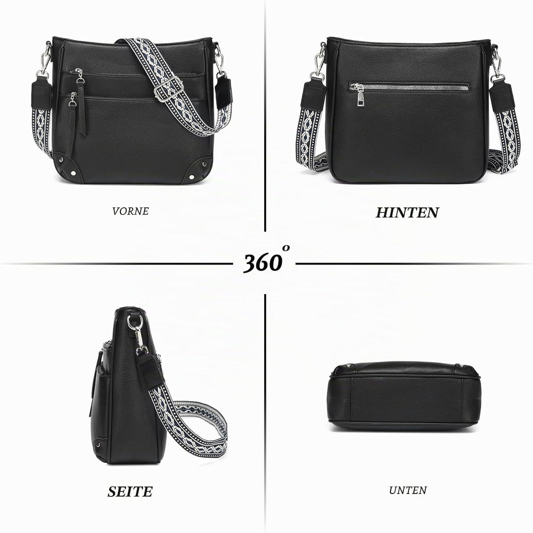 Umhängetasche Damen Mittelgross Schultertaschen Leder PU Handtasche Für Damen Crossbody Bag Weiche T