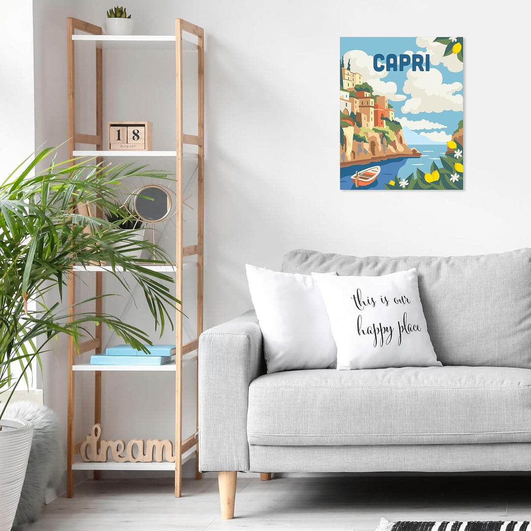 Ravensburger CreArt 25893 - Capri - Malen nach Zahlen Erwachsene, DIY Malset mit Pinsel und Acrylfar