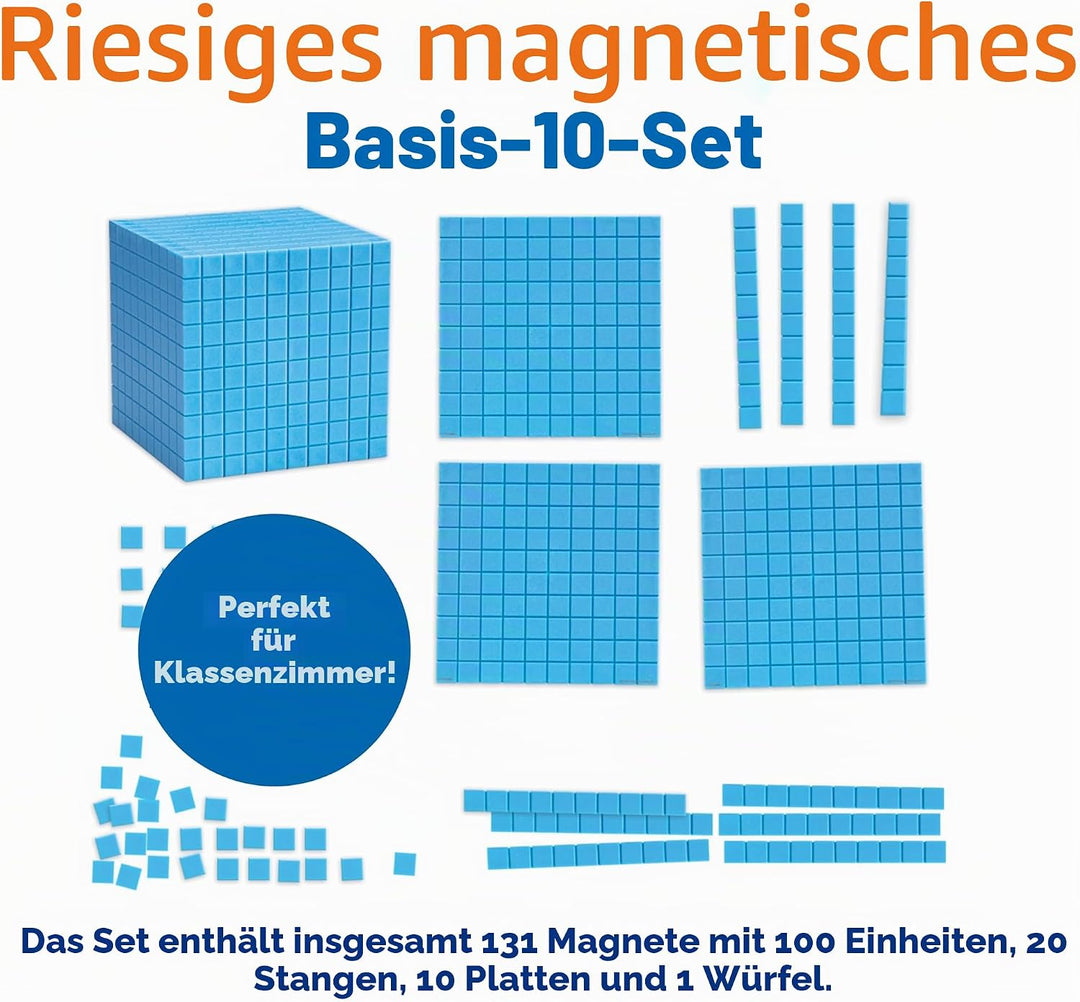 Learning Resources Riesiges magnetisches Zehnersystem-Demonstrationsset, Ab 6 Jahren, Für den Mathem