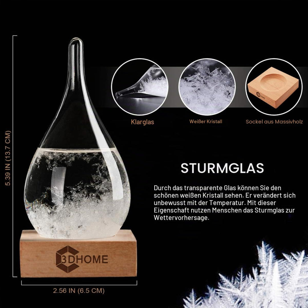 Sturmglas, Mode Kreative Wassertropfen Glas Barometer, Wettervorhersage Flasche, Wetterstation,Verwe
