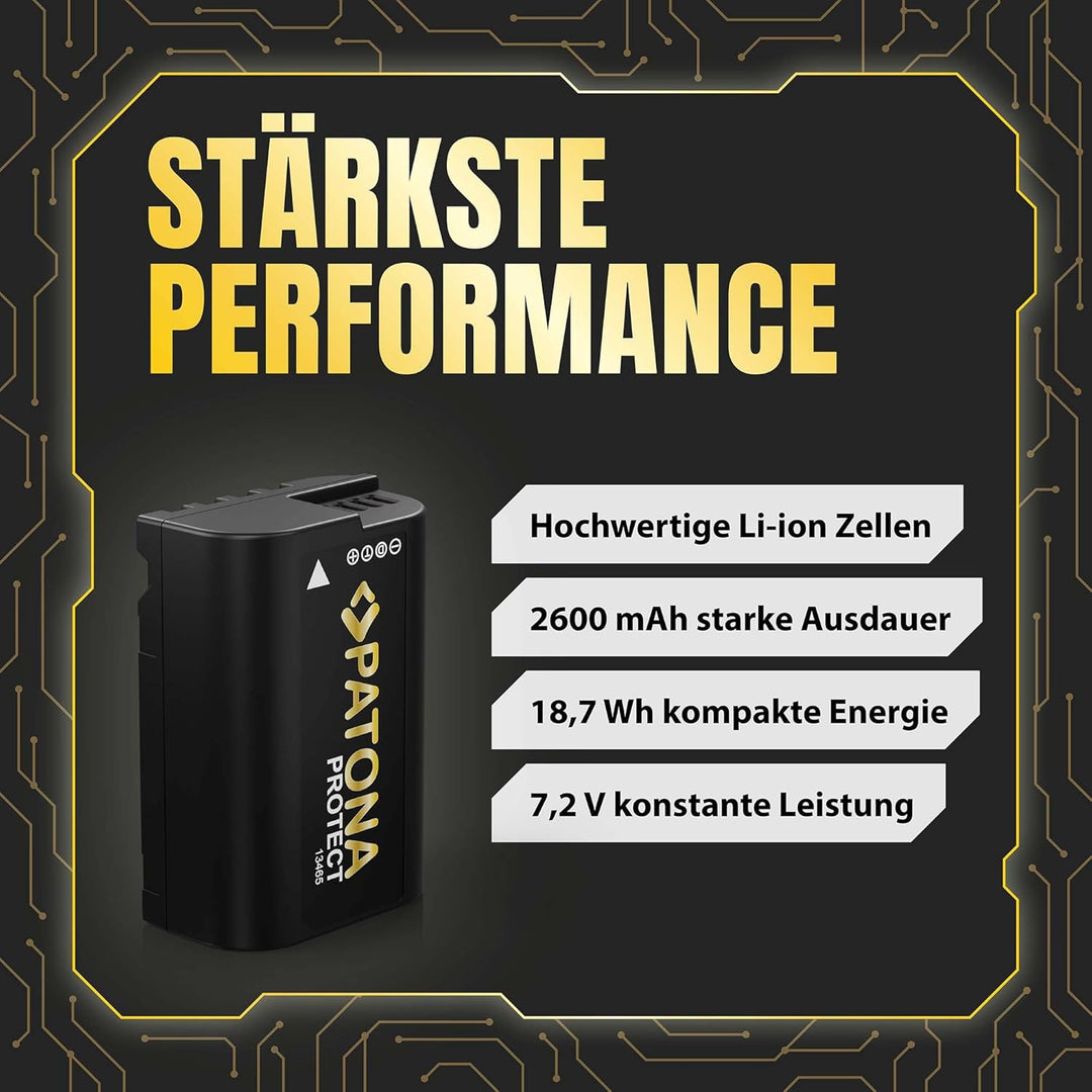 PATONA 2X Protect V1 Akku DMW BLK22 BLK22E (2400mAh) - kompatibel mit Panasonic DC G9 S5 S5K GH5 GH5