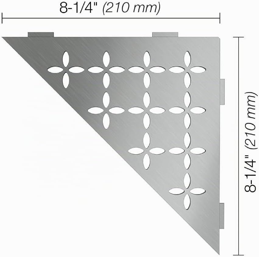 Schlüter Shelf-E-S1 210x210mm Floral (Edelstahl gebürstet) Triangular Corner - Floral, Triangular Co