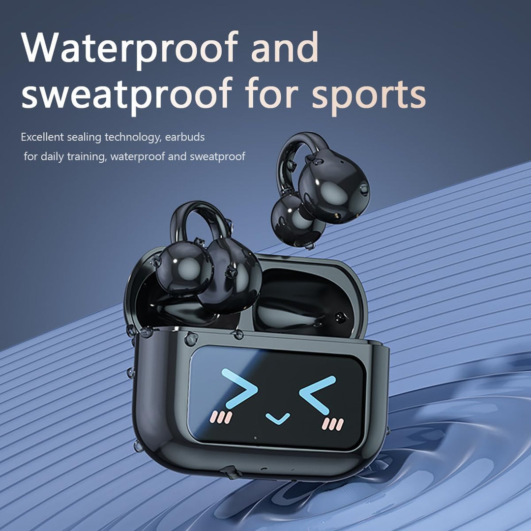 Bluetooth kopfhörer mit ohrclip, Bluetooth 5.4-Sportkopfhörer, Open Ear übersetzungskopfhörer,IPX5 w